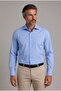 Blue Regular Fit Pocketless Classic Long Collar Shirt
