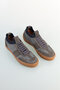 Gray Leather Sneaker Knitted Sports Shoes