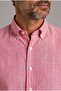 Red Regular Fit Cotton Linen Long Pasha Collar Shirt - 3