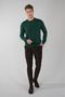 Men's Green Crew Neck Wool Knitwear - 5