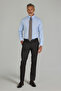 Blue Regular Fit Cotton Pocketless Classic Collar Shirt