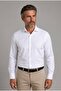 White Regular Fit Cotton Pocketless Classic Long Collar Shirt