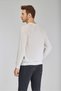 Ecru Cotton Long Crew Neck Knitwear - 5