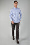Brown Regular Fit Cotton Long Sleeve Regular Checkered Blue Shirt - 6