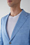 Blue Regular Fit Linen Platinum Jacket - 4