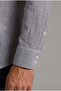 Brown Regular Fit Cotton Linen Long Pasha Collar Shirt - 4