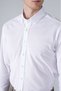 White Regular Fit Cotton Pocketless Long Pasha Collar Knitted Shirt - 3