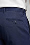 Navy Blue Cotton Open Pleatless Sports Trousers with Pockets - 4
