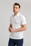 White Regular Fit Mercerized Cotton Pique Polo Collar T-Shirt - 4