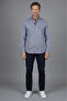 Indigo Regular Fit Cotton Linen Long Pasha Collar Shirt - 6