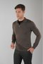 Khaki Wool Buttoned Polo Collar Knitwear - 4