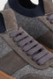Gray Leather Sneaker Knitted Sports Shoes - 2