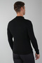 Black Half-Zip Full Jacquard Wool Men's Knitwear - 2
