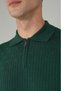 Green Regular Fit Wool Zippered Polo Collar Jacquard Knitwear - 3