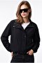 2225 Women's Stand Collar Zippered Crinkle Seasonal Jacket Black - 3