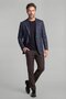 Navy Blue Wool Cashmere Comfort Mono Collar Double Slit 6 Drop Jacket - 3