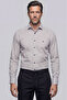Brown Regular Fit Cotton Pocketless Long Italian Collar Shirt
