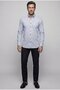Blue Regular Fit Pocketless Long Pasha Collar Shirt
