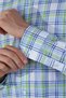 Long Sleeve Pasha Collar Pocketless Blue Cotton Men's Shirt - 4