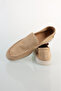 Beige Leather Suede Loafer Shoes - 4