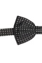 Black Polyester Polka Dot Tuxedo Bow Tie - 2