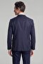 Navy Blue Wool Cashmere Comfort Mono Collar Double Slit 6 Drop Jacket - 2