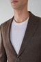Brown Regular Fit Wool Platinum Bag Jacket - 3