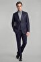 Navy Blue Wool Cashmere Comfort Mono Collar Double Slit 6 Drop Jacket - 3