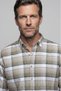 Beige Regular Fit Cotton Plaid Shirt - 3