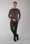 Khaki Wool Buttoned Polo Collar Knitwear - 5