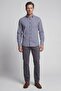 Long Sleeve Pasha Collar Pocketless Men's Shirt Navy Blue - 5