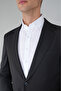 Black Wool Buttoned Comfort Mono Collar Double Slit 6 Drop Jacket - 3