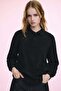 Long sleeve button detailed cotton polo neck school sweat