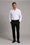 White Regular Fit Cotton Pocketless Italian Collar Long Shirt - 6