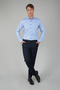 Men's Long Sleeve Pmauk Blue Striped Shirt - 5