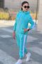 Girl's Scuba Potential Thick Striped Hooded Diving Fabric Tracksuit Set Esf7025 - 3