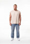 Men's Oversize Crew Neck Basic Athlete T-Shirt Butter - 4