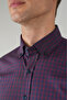 Navy Blue Regular Fit Cotton Long Sleeve Checkered Shirt - 3