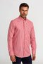 Red Modern Fit Cotton Hidden Button Collared Sports Shirt - 5