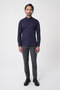 Navy Blue Regular Fit Cotton Pocketless Long Shirt - 3