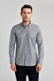 Gray Regular Fit Cotton Patterned Pasha Collar Sports Shirt