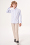 Blue Regular Fit Cotton Button-Down Collar Children's Shirt - 5
