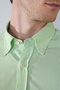 Long Sleeve Pocketless Green Cotton Men's Shirt - 3