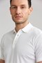 White Regular Fit Mercerized Cotton Pique Polo Collar T-Shirt - 3