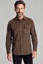 Brown Regular Fit Cotton Velvet Shirt