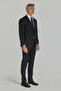 Black Wool Buttoned Classic Woven Mono Collar Double Slit 6 Drop Suit - 3