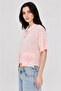 Women's Polo Collar Drop-Shoulder Summer Printed Cropped Blouse Powder - 4