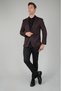 Burgundy Wool Cashmere Mono Collar Double Slit 6 Drop Jacket - 5