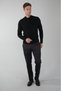 Black Half-Zip Full Jacquard Wool Men's Knitwear - 5