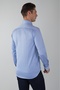 Blue Long Sleeve Italian Collar Pocketless Men's Shirt - 2